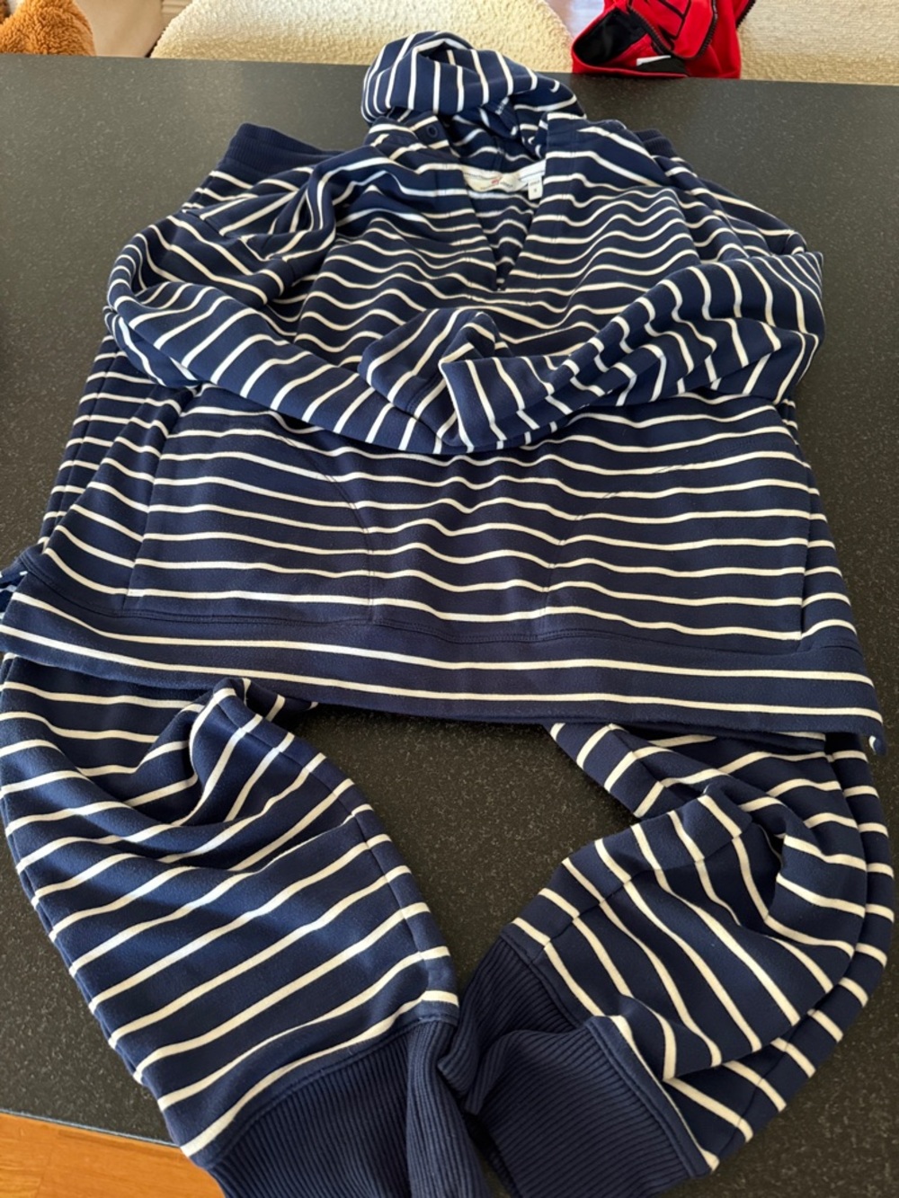 Vineyard Vines Navy and White Striped Hooded Pullover